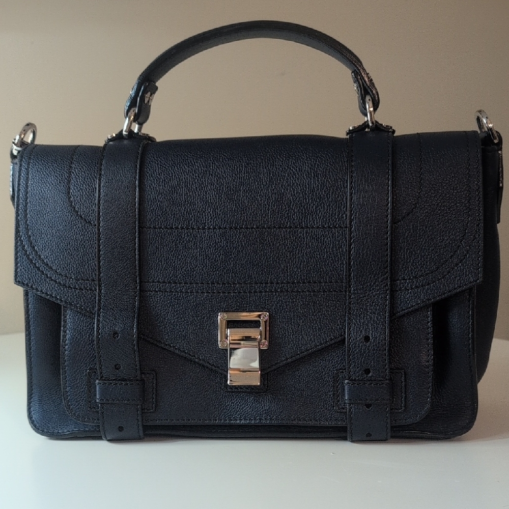 Proenza Schouler PS1+ Medium Leather Satchel In Calf Leather/Indigo